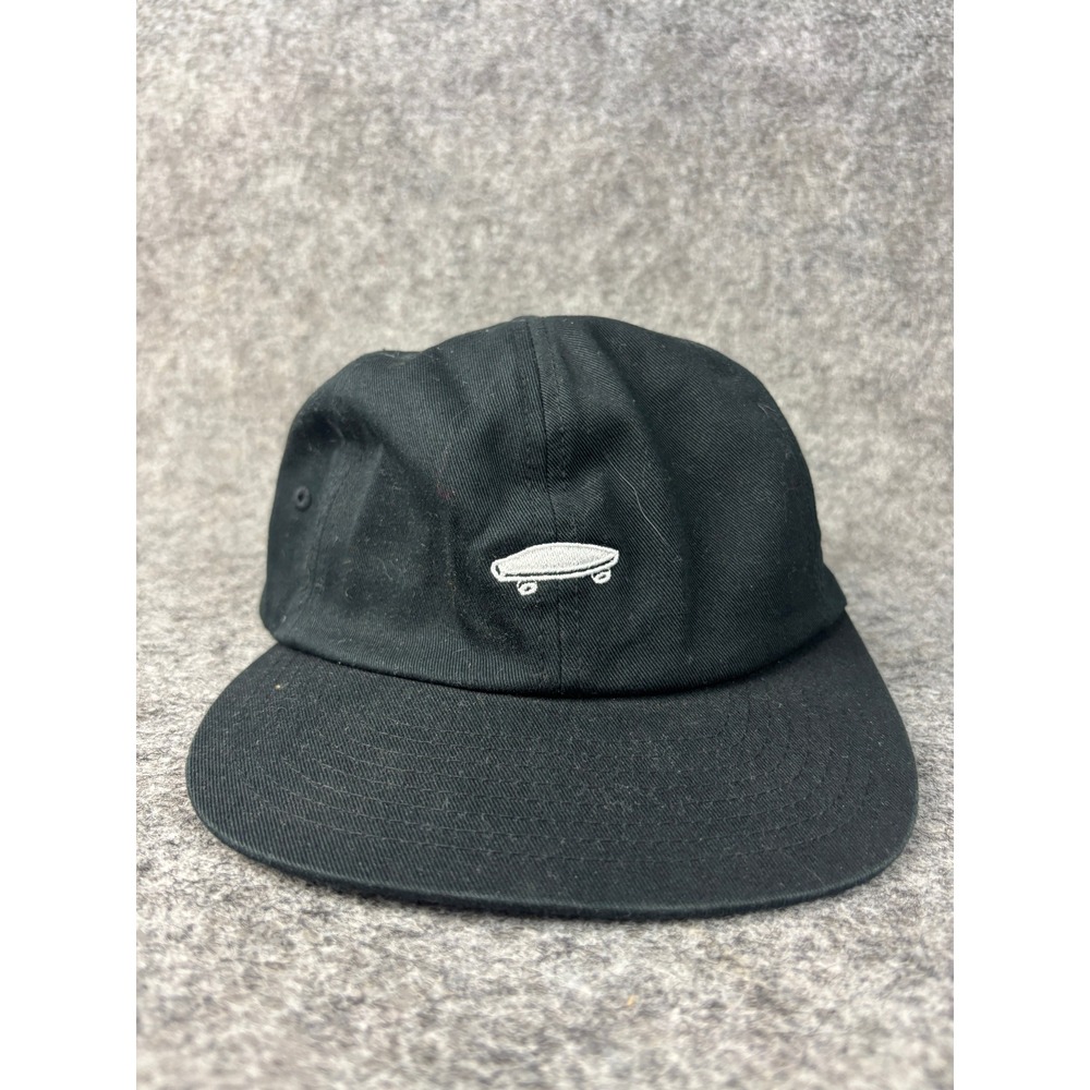 Vans Strapback Hat Mens OSFA Black Skateboard Embroidered Flat Brim Cap